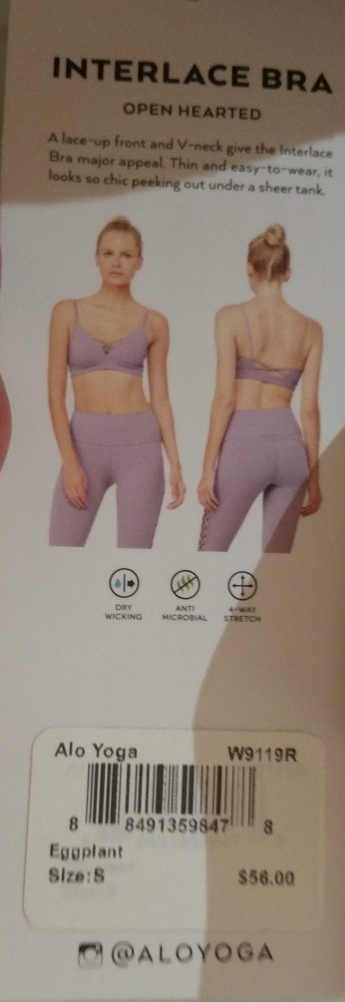 Fit Review Alo Goddess Legging, Alo Interlace Bra in Eggplant with