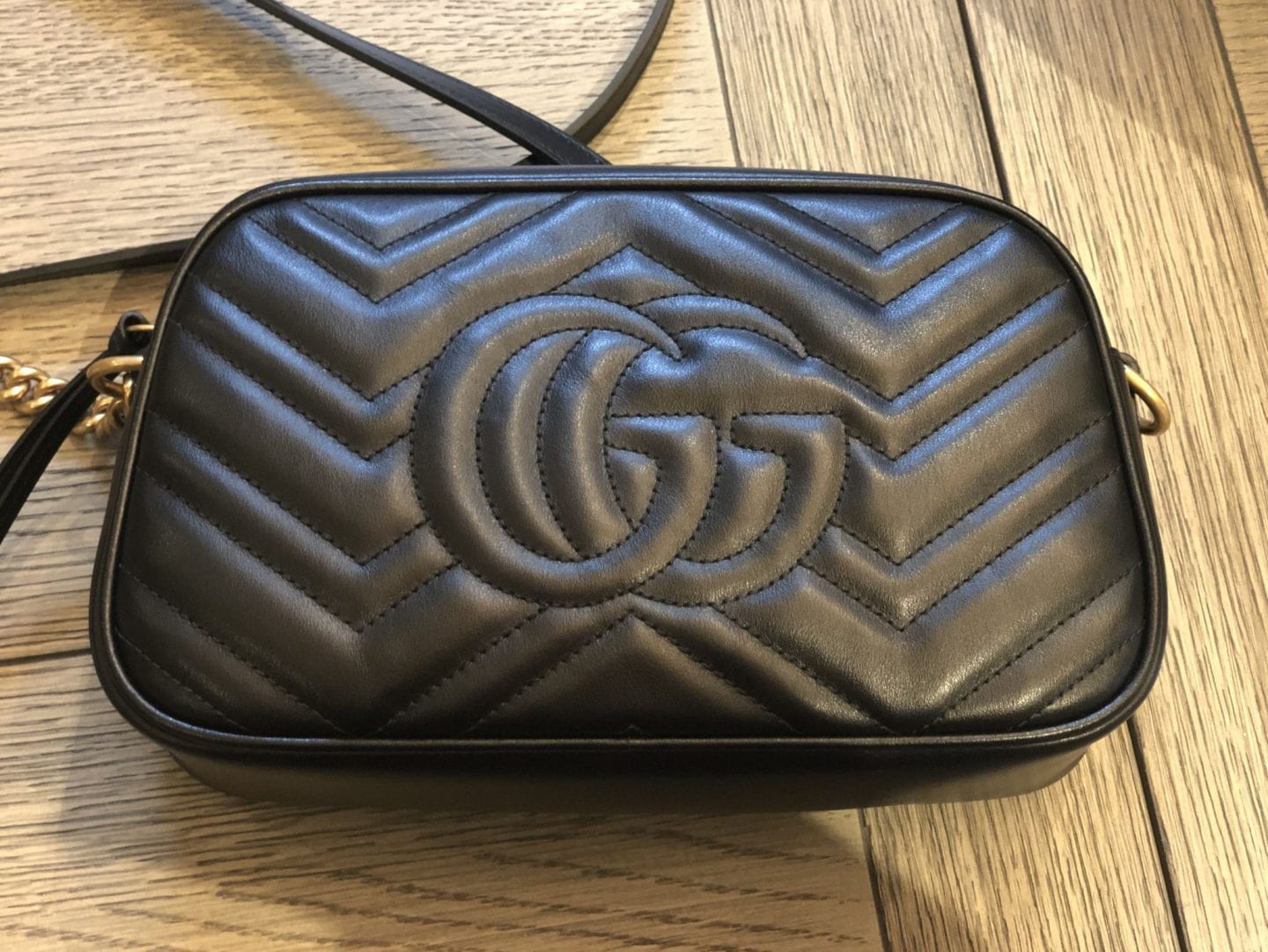 gg small matelassé leather camera bag
