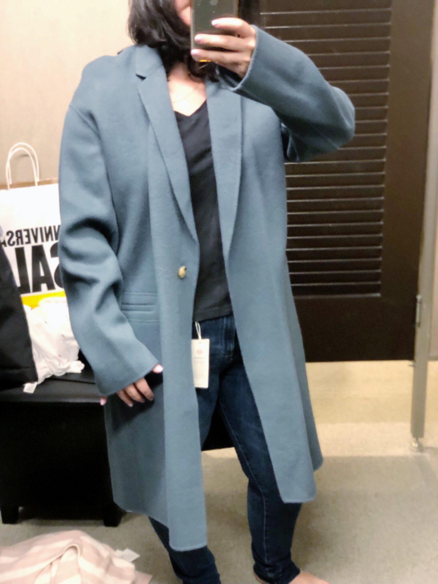 Vince Double Face Wool Blend Coat Deals 