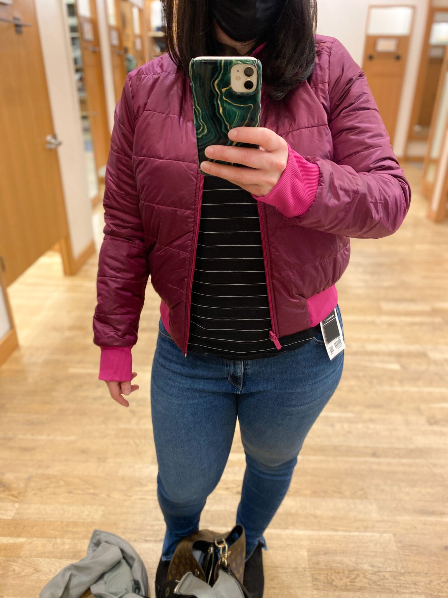 Bright pink outlet bomber jacket