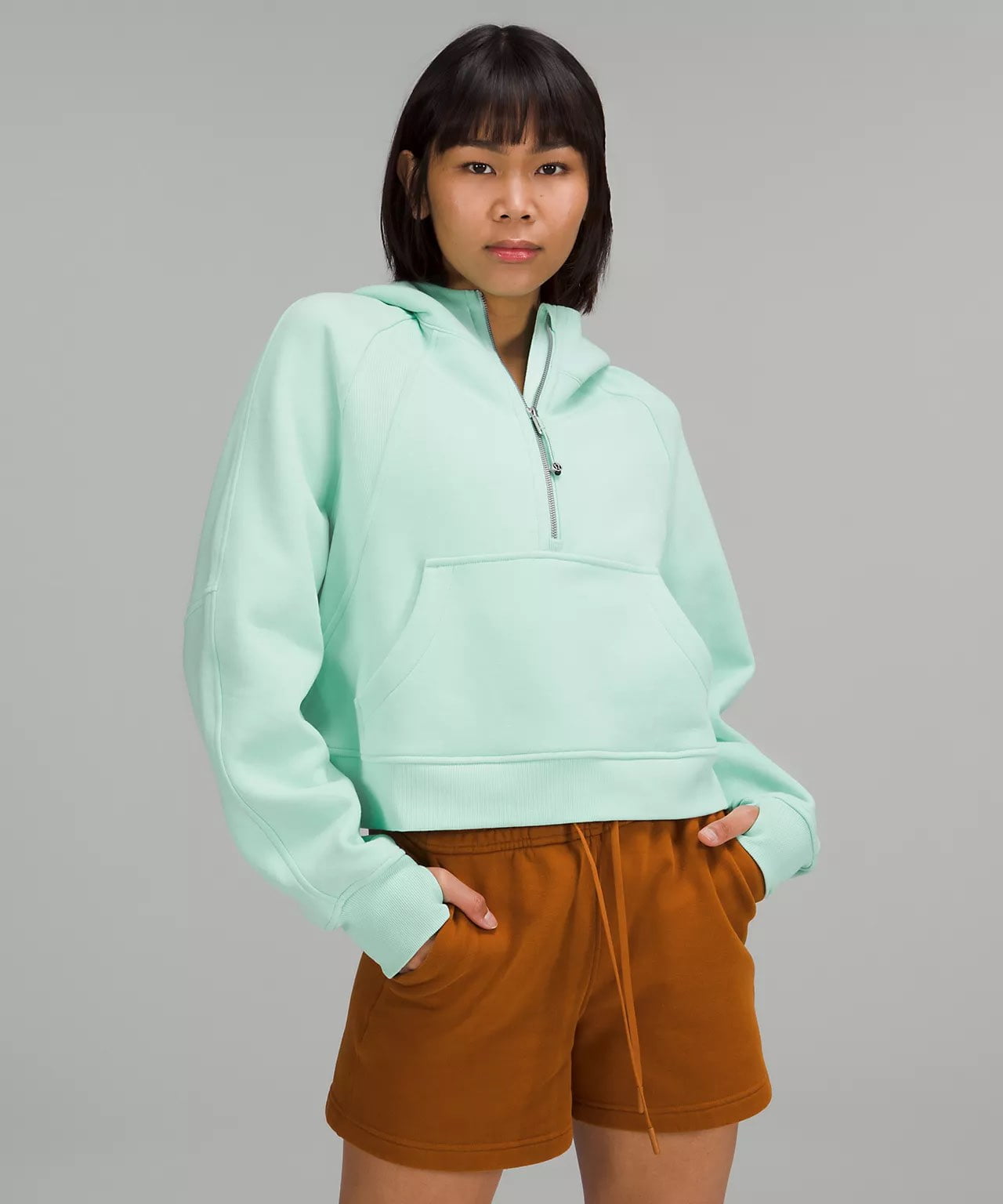 lululemon sweatshirt - Scuba Oversized Half-Zip Hoodie - wild mint