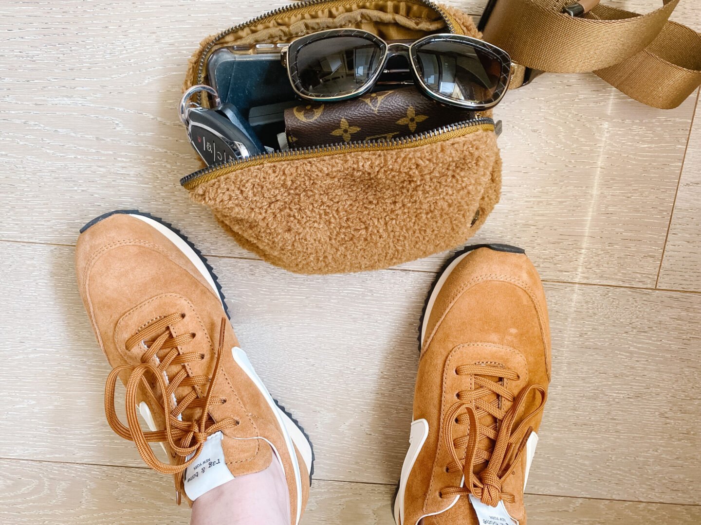 lululemon sherpa bag + Rag and Bone Retro Sneakers