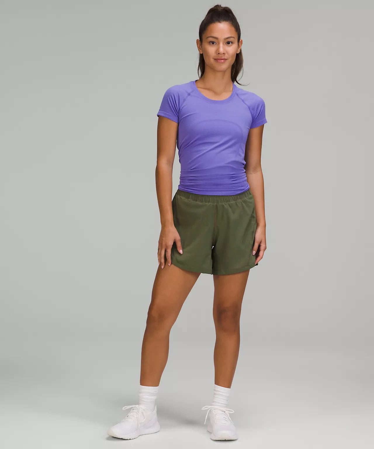 lululemon women's shorts - Track That High-Rise Lined Short 5 - lululemon long running shorts - longer inseam running shorts 2