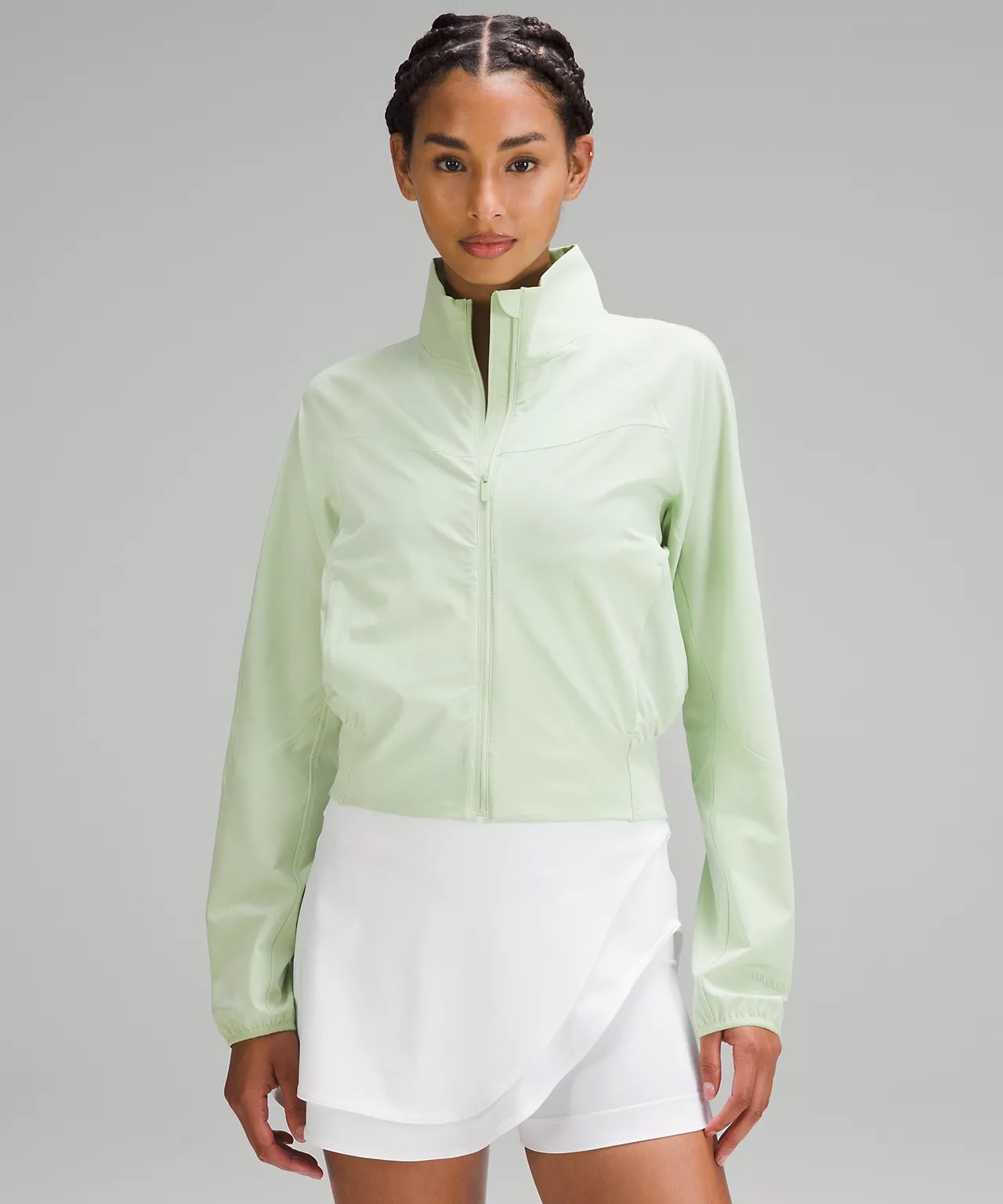 Water-Repellent Stretch Tennis Jacket in neon green