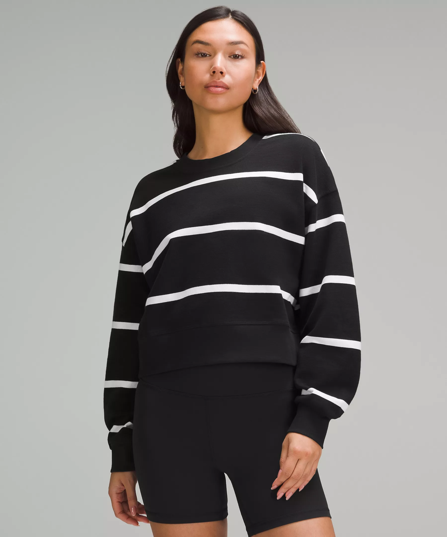 Perfectly Oversized Cropped Crew Stripe