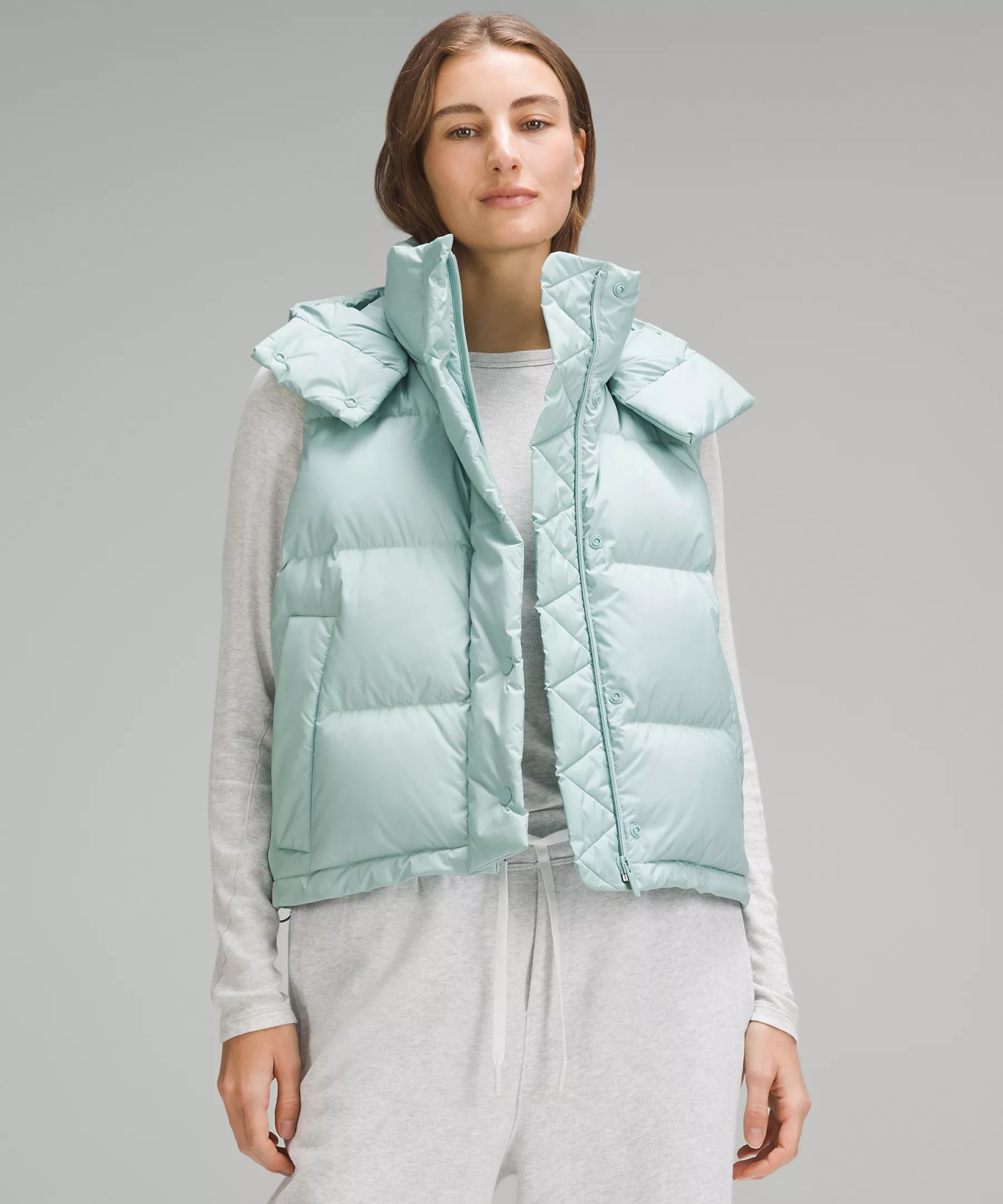 Wunder Puff Cropped Vest frosted jade